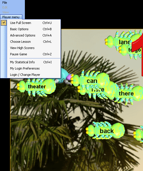 French software game Player Menu