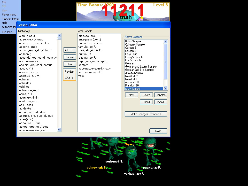 French Teacher Menu | French study lesson words