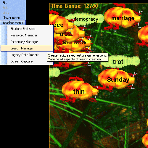 French Teache Menu | French Lesson Manager